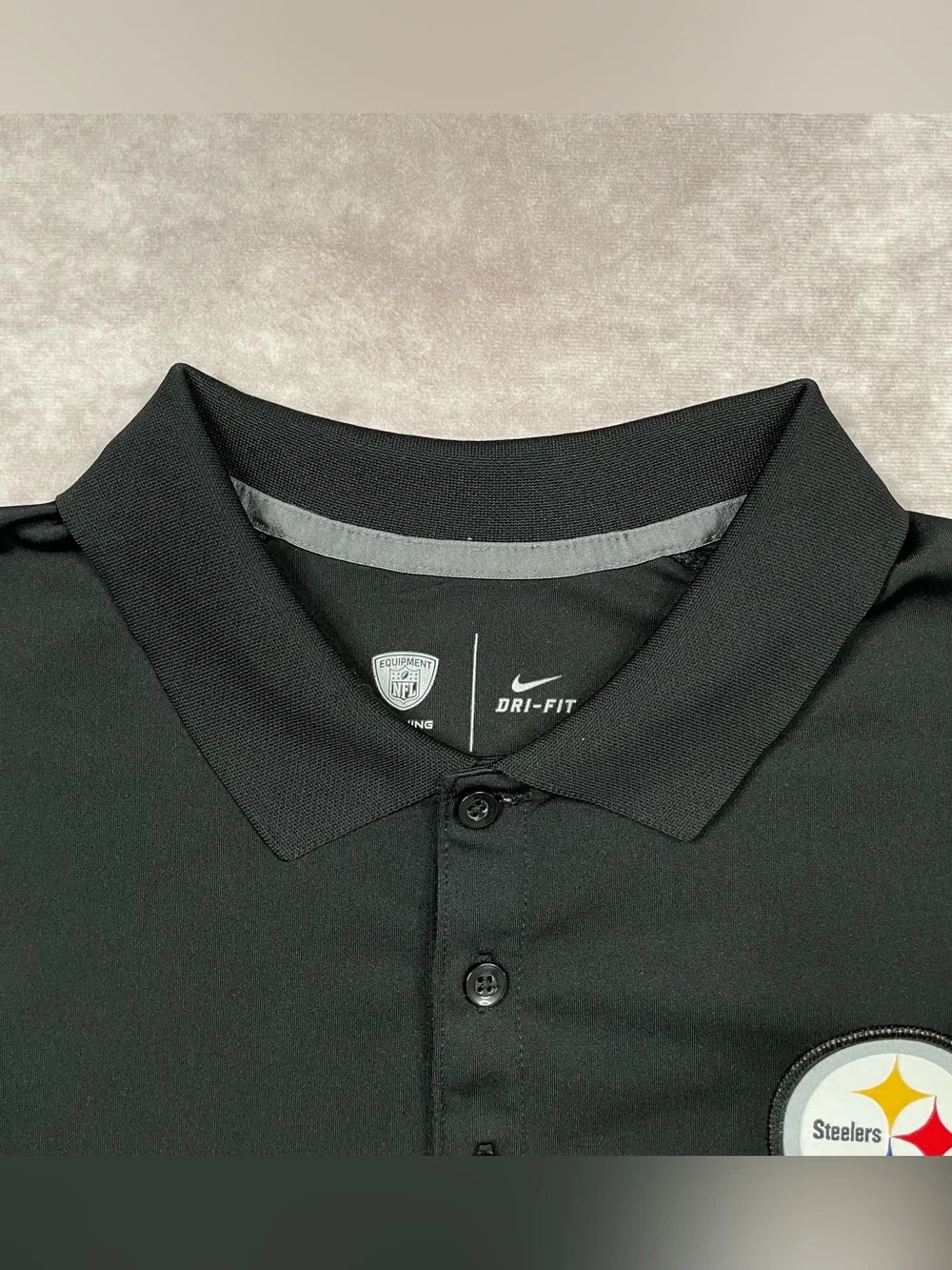 Pittsburgh Steelers Nike Polo Mens XL Black NFL Equipment Dri Fit On Field